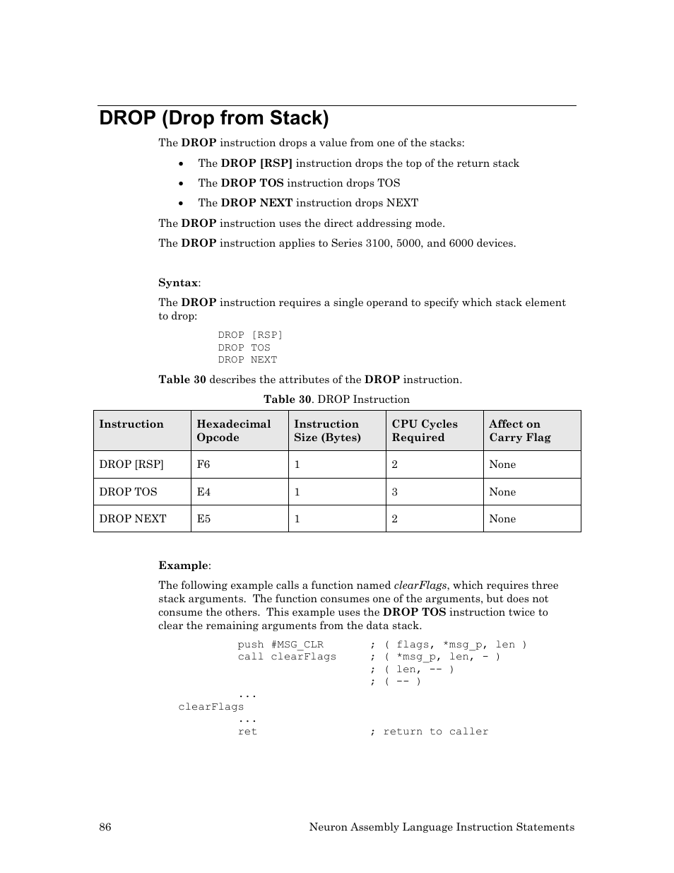 Drop (drop from stack) | Echelon Neuron User Manual | Page 96 / 237