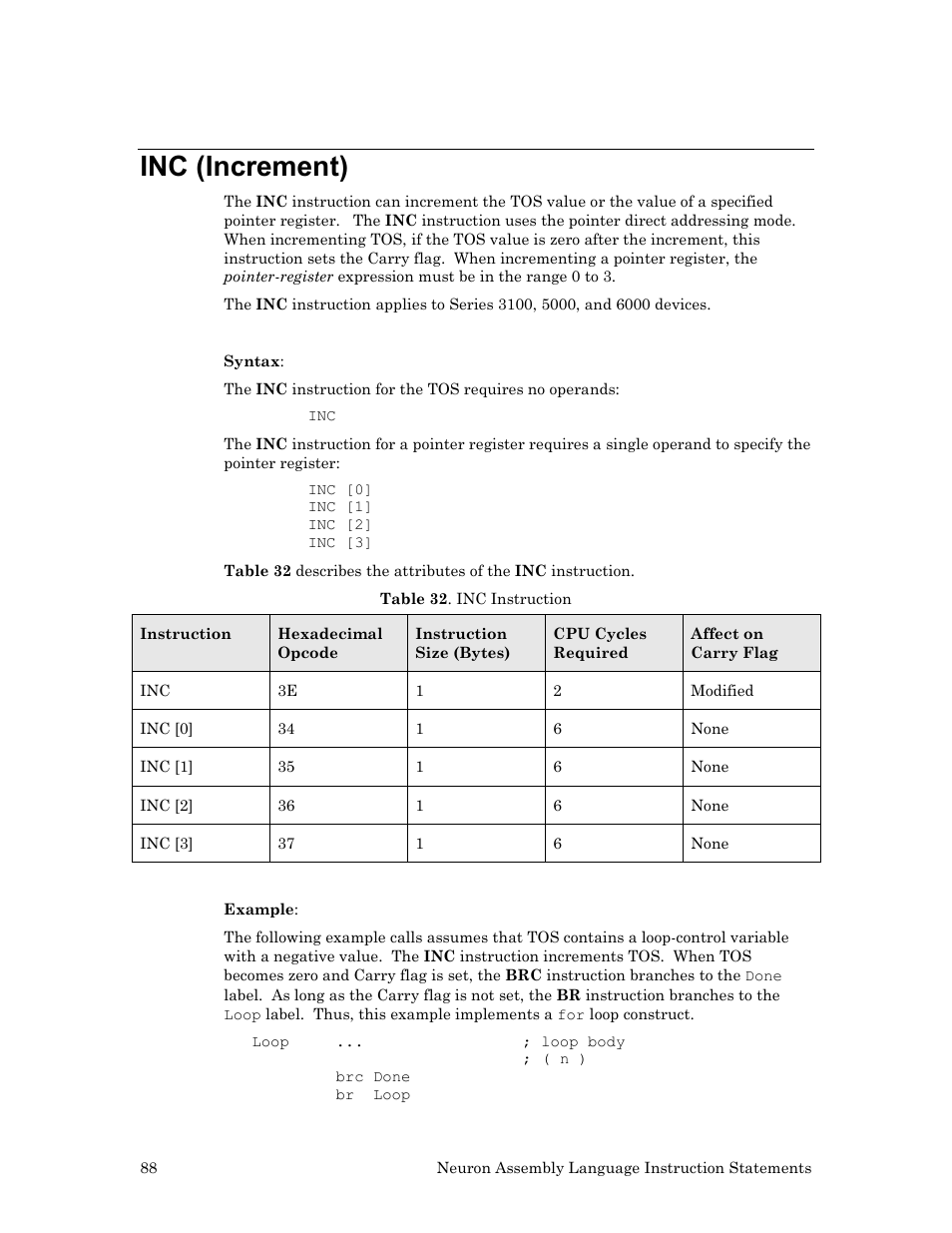Inc (increment) | Echelon Neuron User Manual | Page 98 / 237