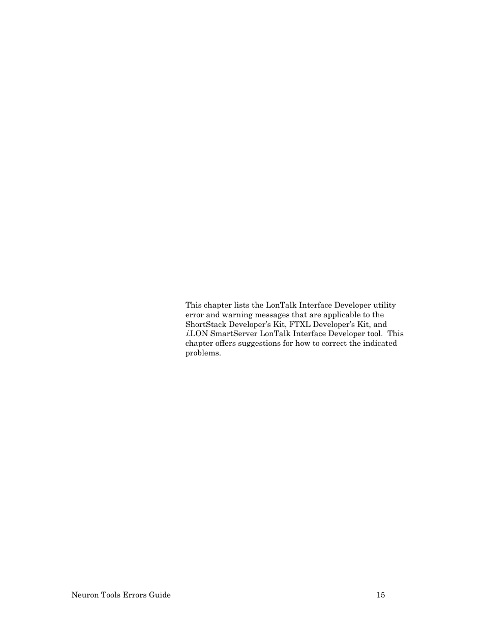 Chapter 4, Ter 4, R 4. lontalk interface developer errors (lid) | Lontalk interface developer errors (lid) | Echelon Neuron User Manual | Page 23 / 180