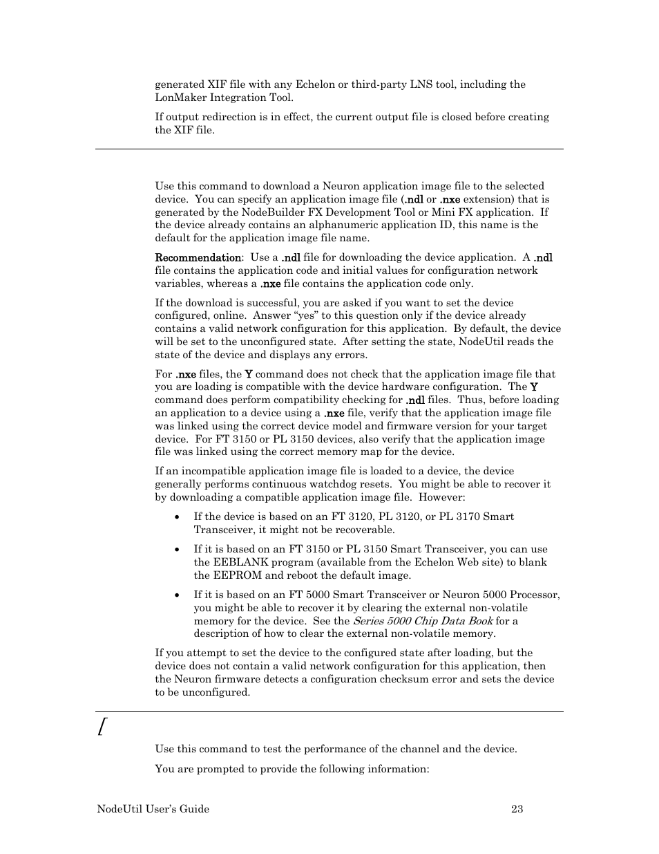 Y – download neuron executable, Performance test, 23). if you p | Echelon NodeUtil Node Utility User Manual | Page 29 / 40