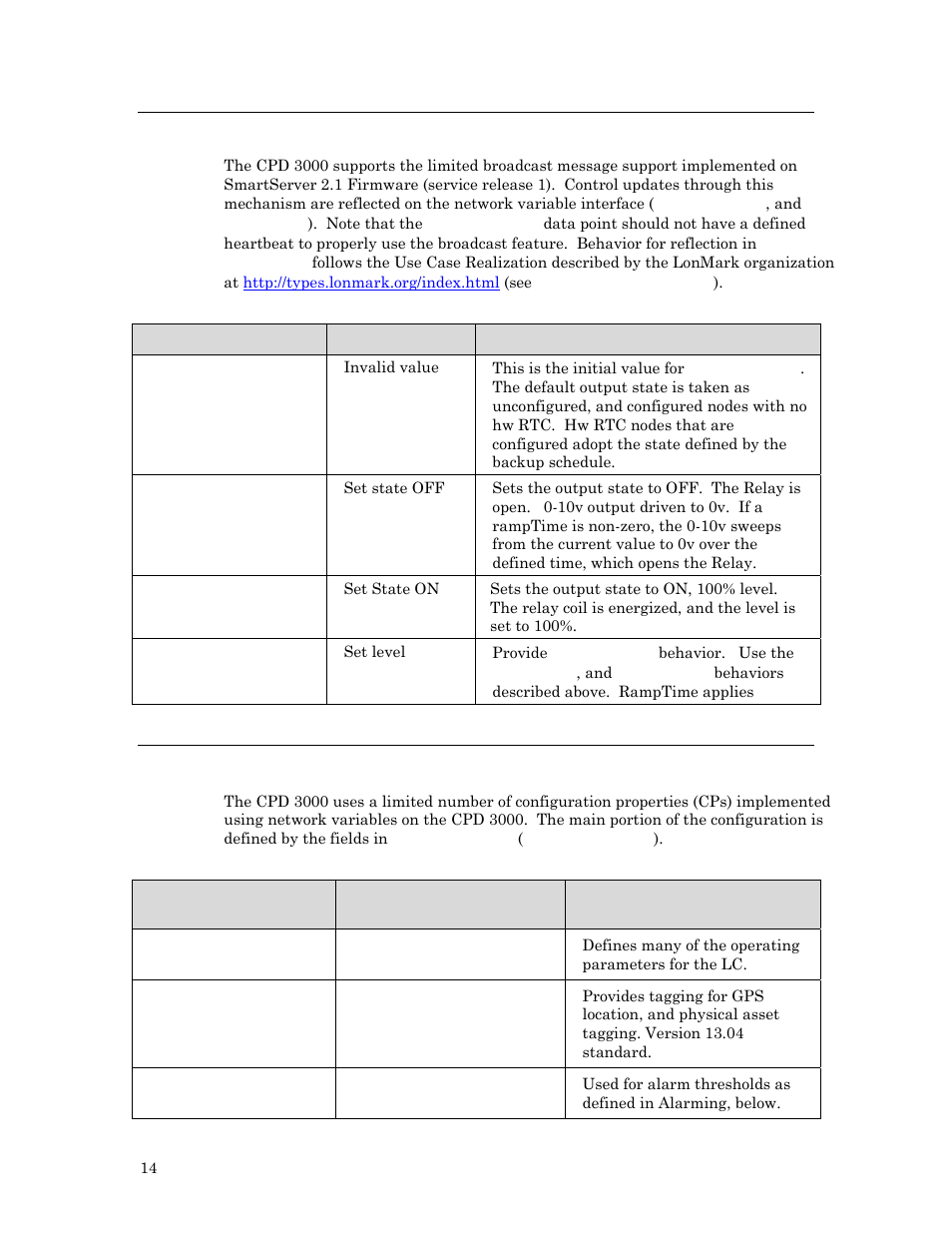 Broadcast support, Cpd 3000 configuration (ncicontrolcfg) | Echelon Lumewave CPD 3000 Lighting Controller User Manual | Page 14 / 23