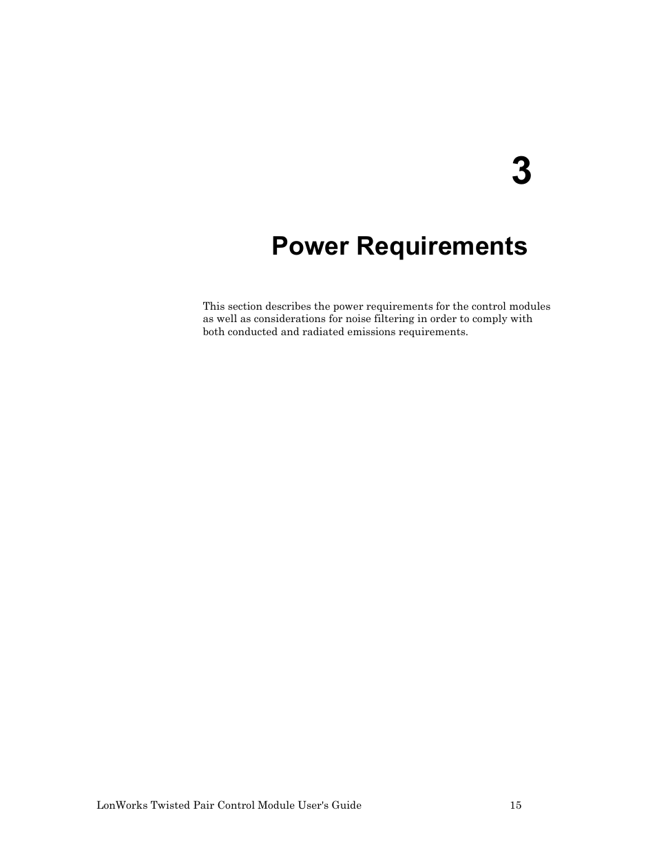 Power requirements | Echelon LonWorks Twisted Pair Control Module User Manual | Page 23 / 55