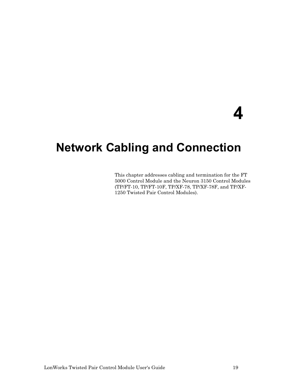 Network cabling and connection | Echelon LonWorks Twisted Pair Control Module User Manual | Page 27 / 55