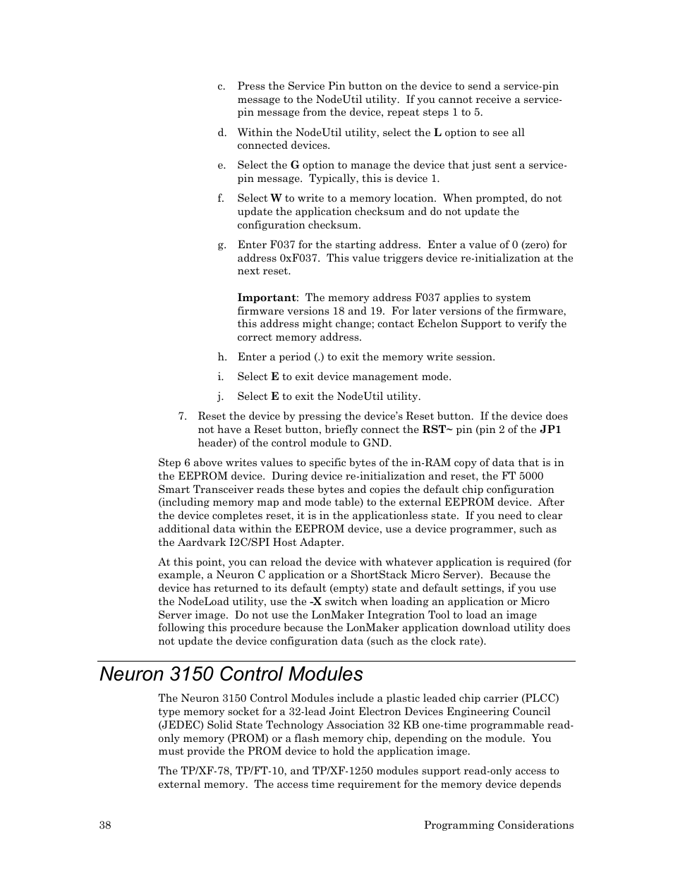 Neuron 3150 control modules | Echelon LonWorks Twisted Pair Control Module User Manual | Page 46 / 55