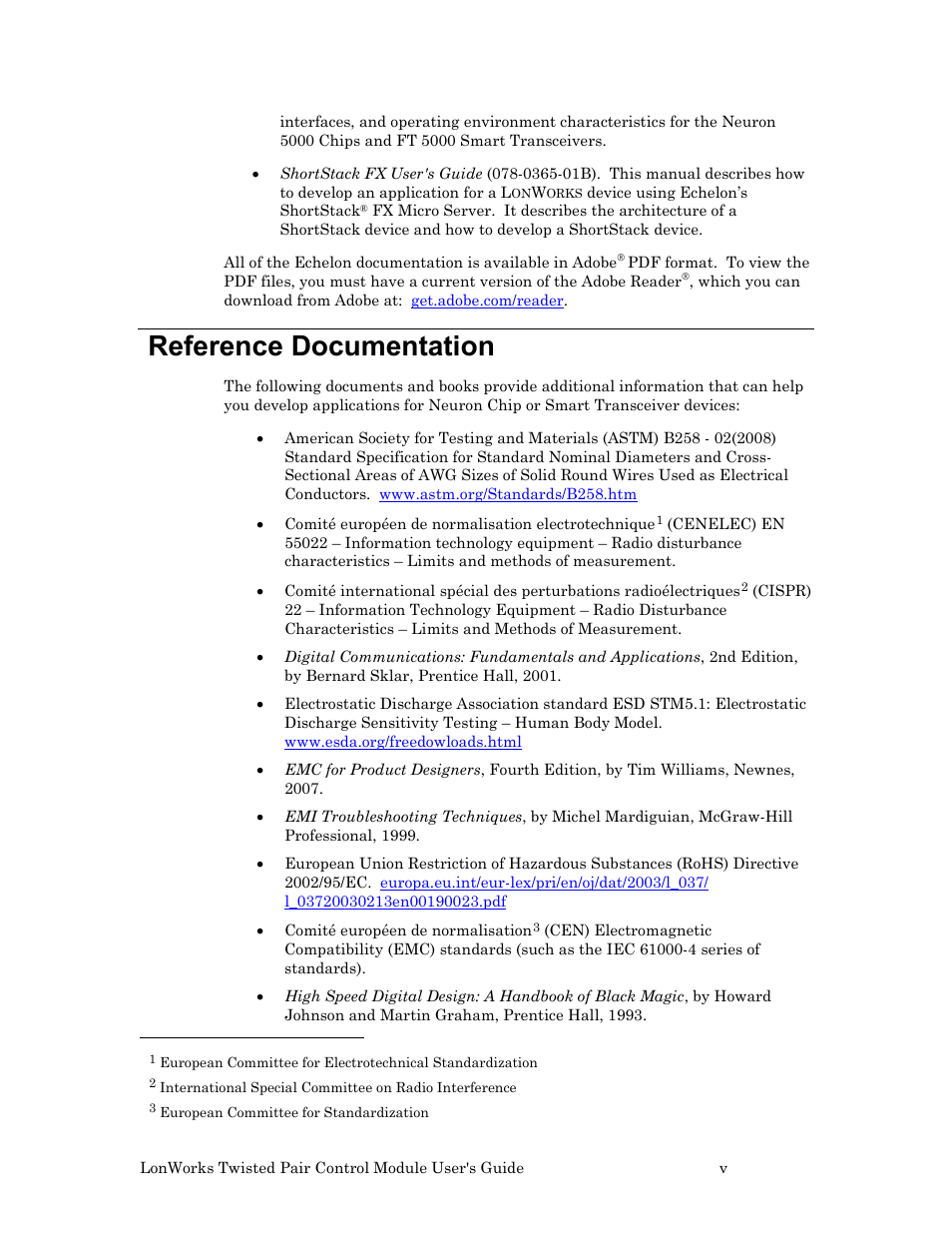 Reference documentation | Echelon LonWorks Twisted Pair Control Module User Manual | Page 5 / 55