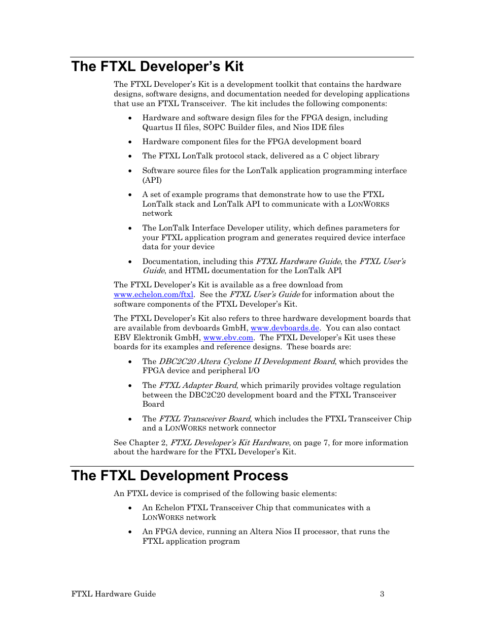 The ftxl developer’s kit, The ftxl development process | Echelon FTXL Hardware User Manual | Page 11 / 92