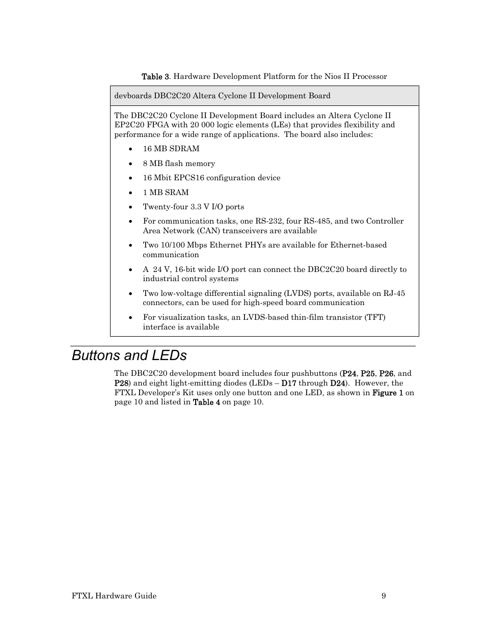 Buttons and leds | Echelon FTXL Hardware User Manual | Page 17 / 92