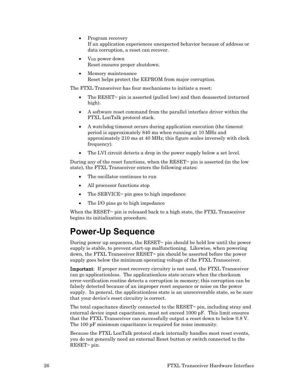 Power-up sequence | Echelon FTXL Hardware User Manual | Page 34 / 92
