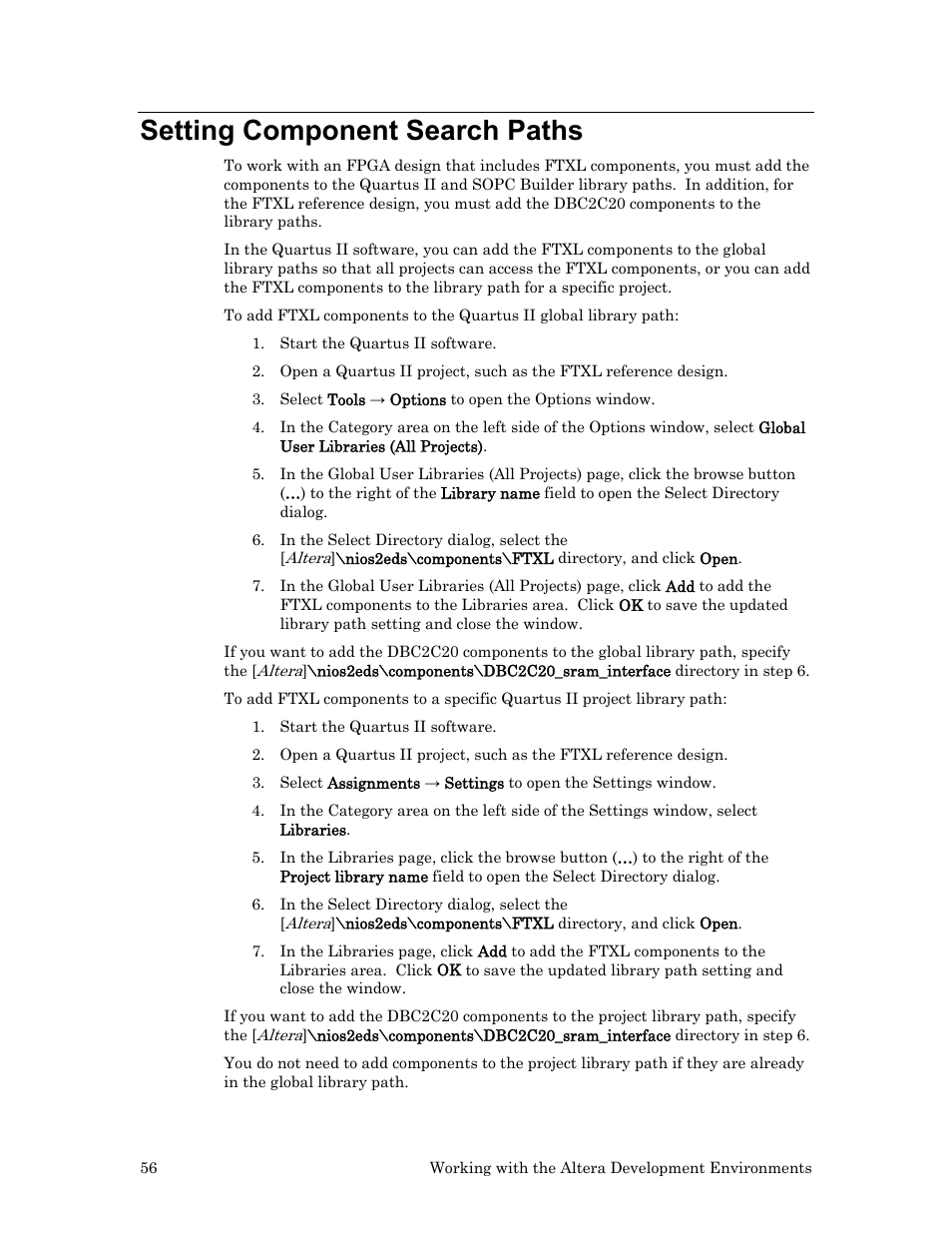 Setting component search paths, Ge 56 | Echelon FTXL Hardware User Manual | Page 64 / 92