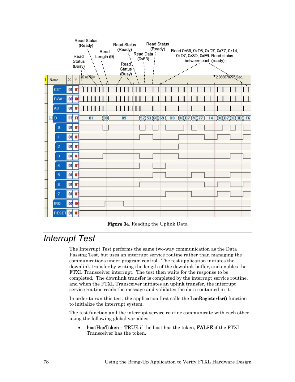 Interrupt test | Echelon FTXL Hardware User Manual | Page 86 / 92