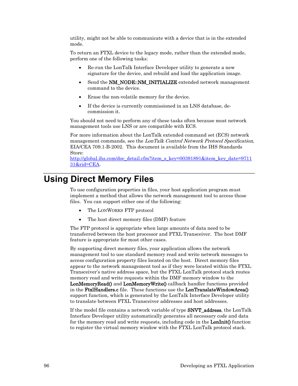 Using direct memory files, Using direct memory, Files | 96 for mor | Echelon FTXL User Manual | Page 108 / 261