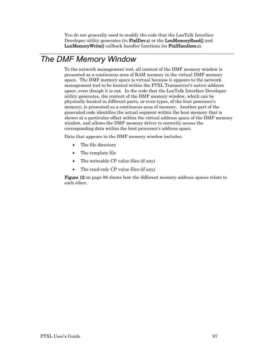 The dmf memory window | Echelon FTXL User Manual | Page 109 / 261