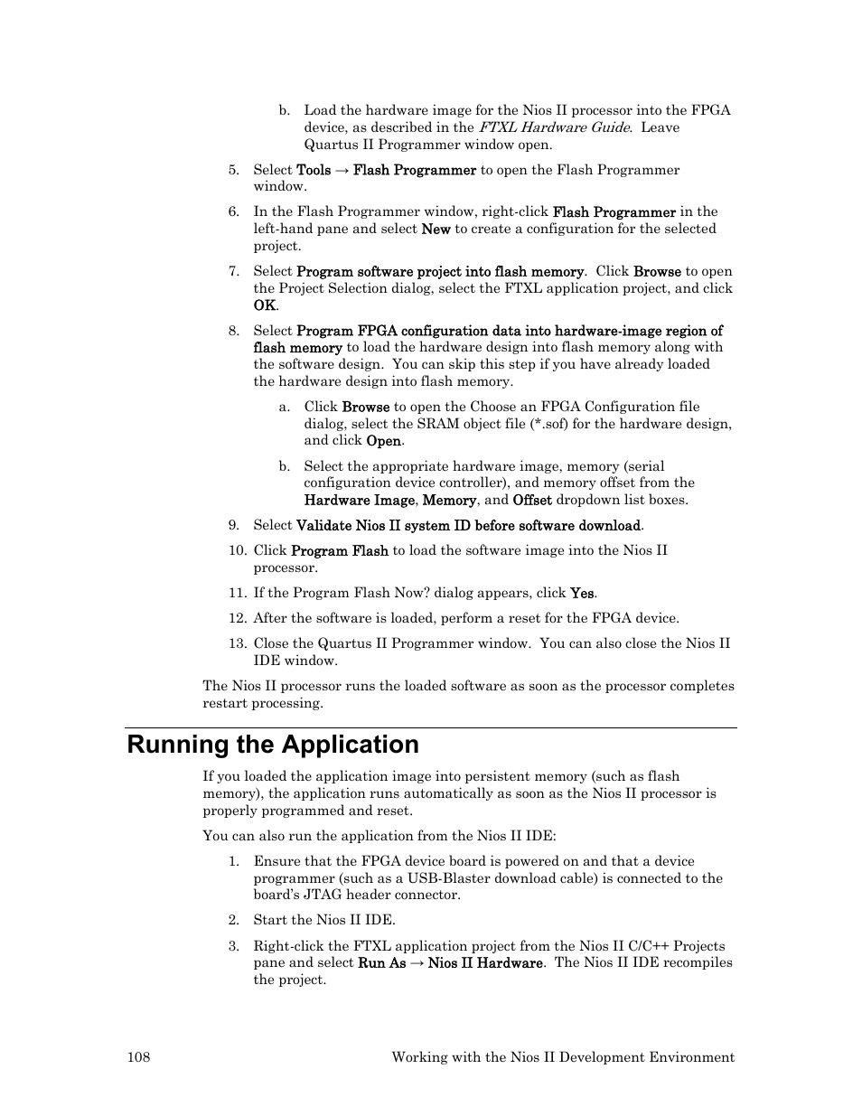 Running the application, Running the, Application | 108, or you can | Echelon FTXL User Manual | Page 120 / 261