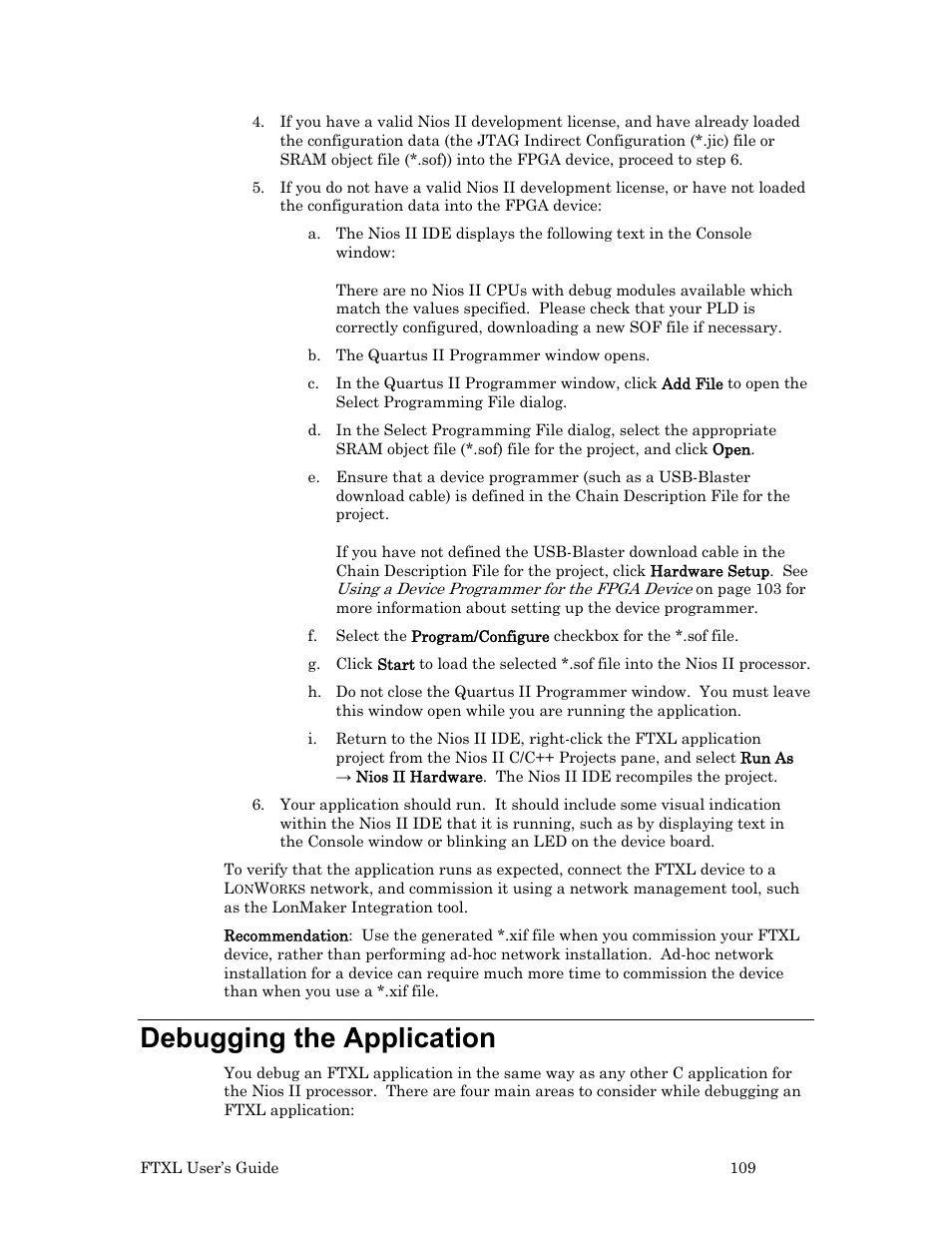 Debugging the application | Echelon FTXL User Manual | Page 121 / 261