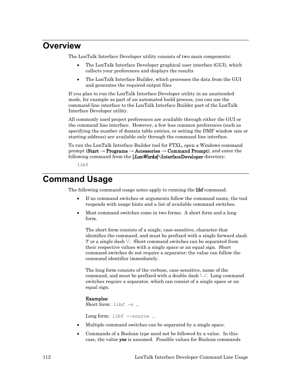 Overview, Command usage | Echelon FTXL User Manual | Page 124 / 261