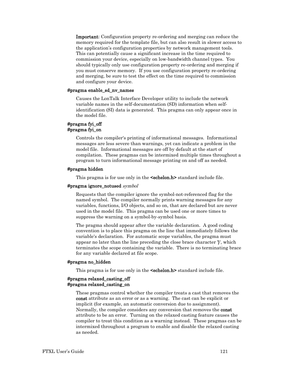 Echelon FTXL User Manual | Page 133 / 261