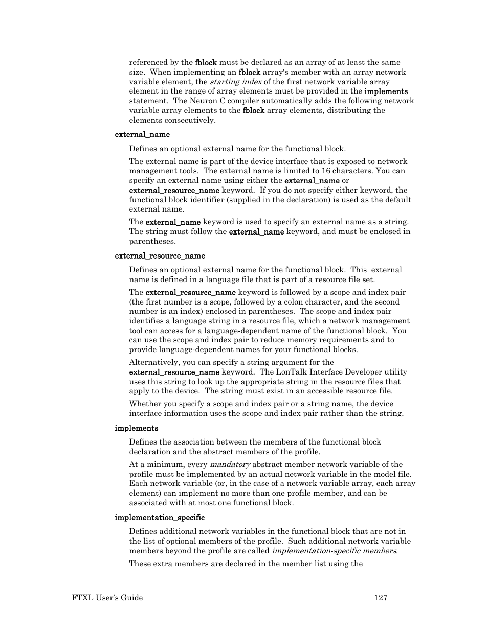 Echelon FTXL User Manual | Page 139 / 261