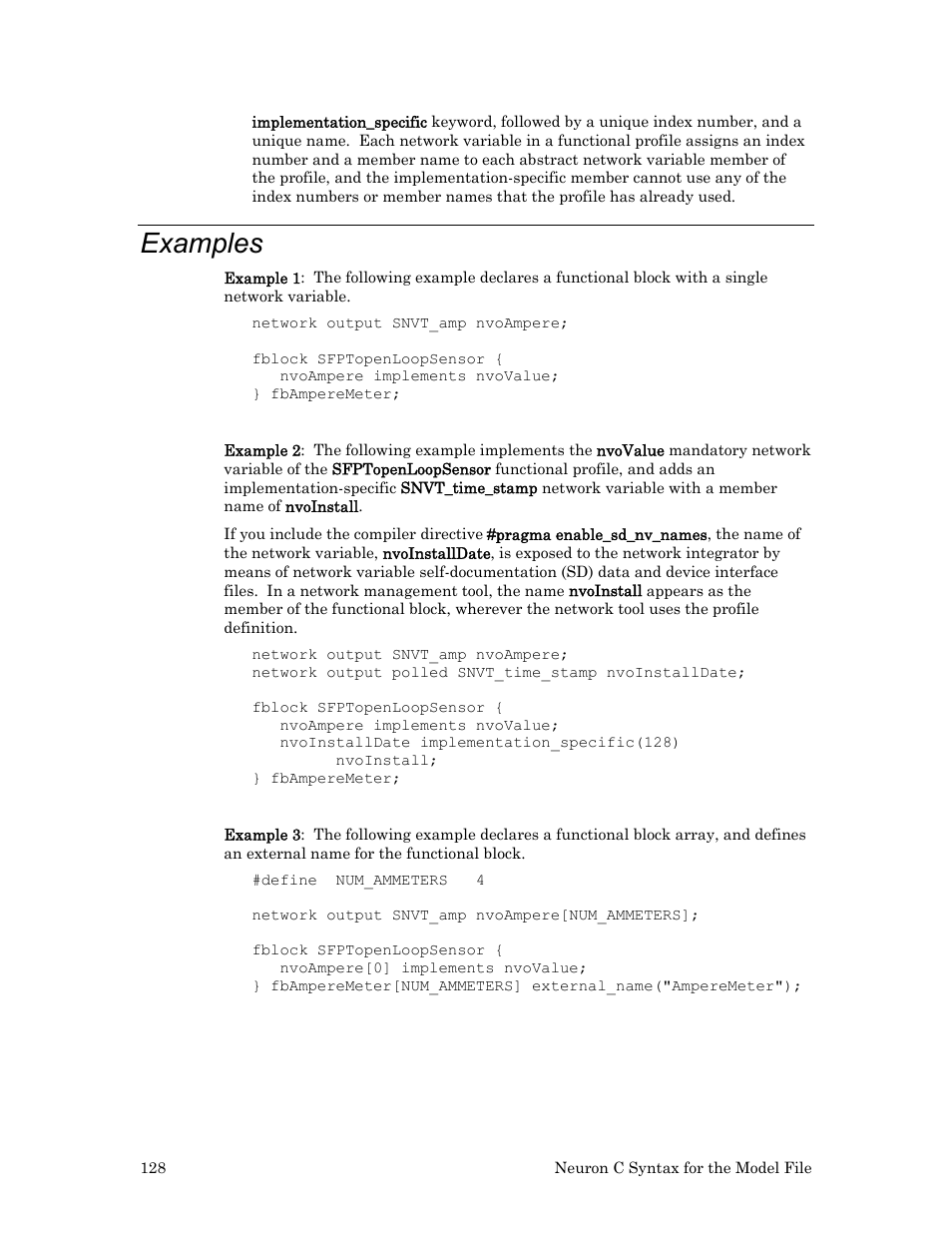 Examples | Echelon FTXL User Manual | Page 140 / 261