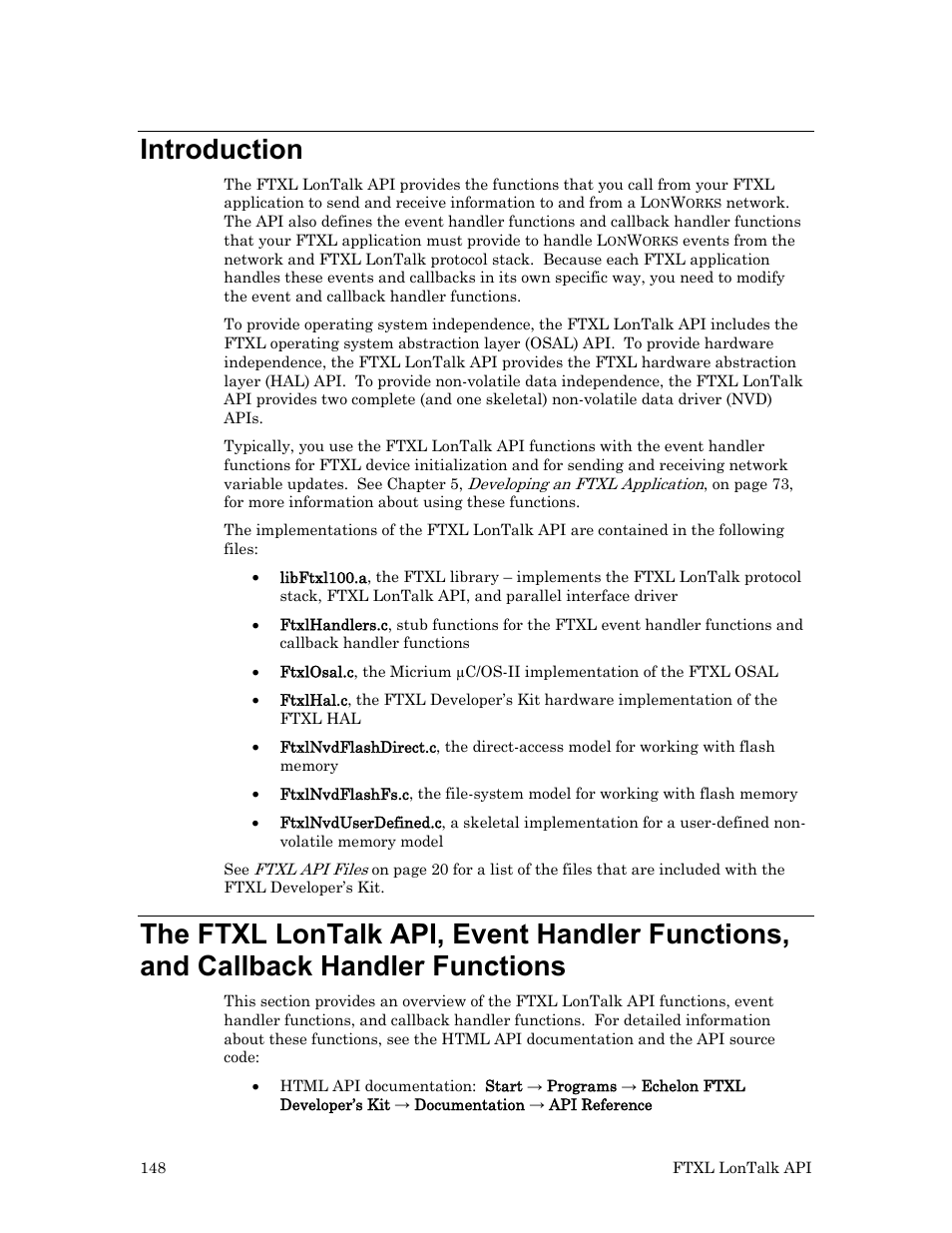 Introduction | Echelon FTXL User Manual | Page 160 / 261