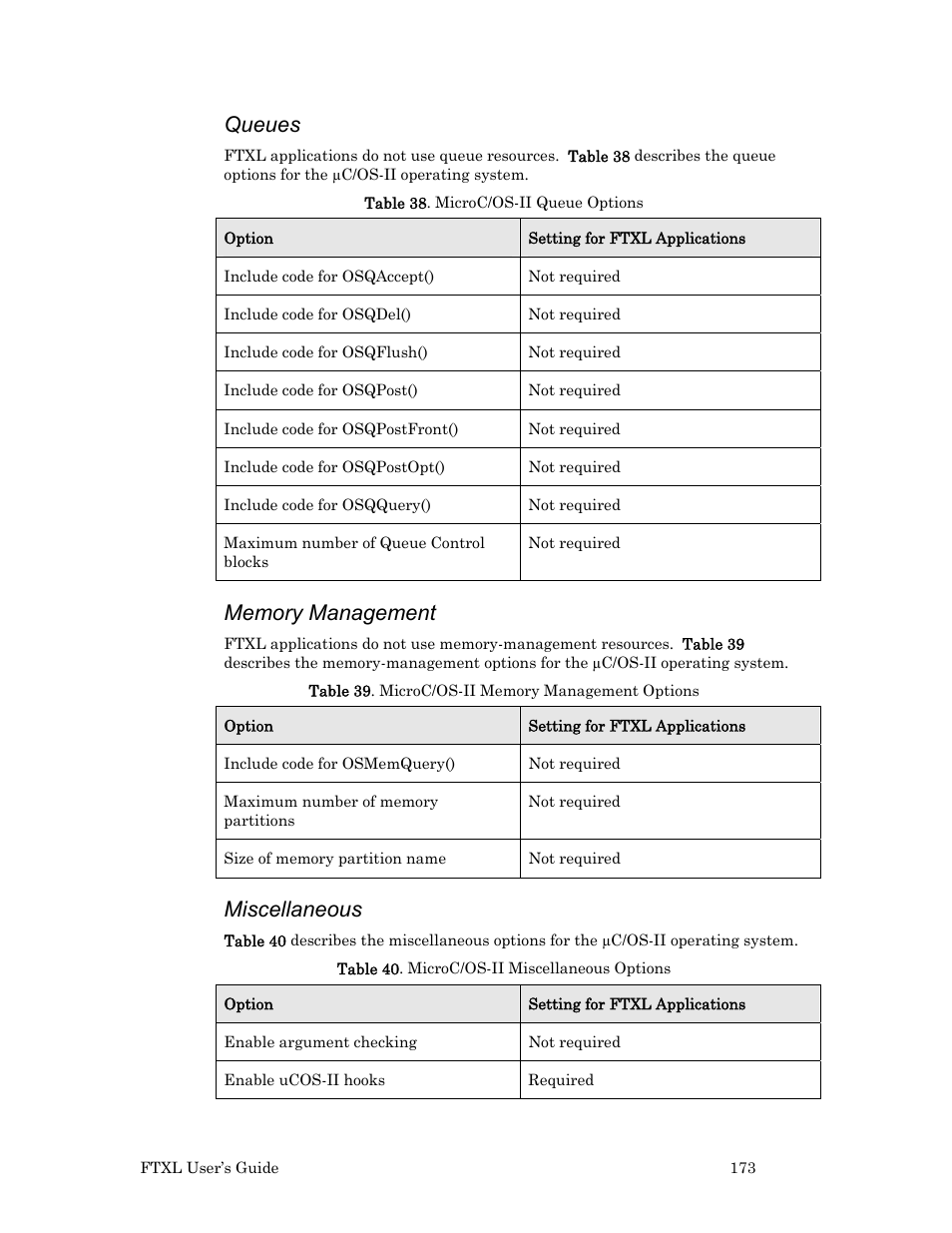 Queues, Memory management, Miscellaneous | Echelon FTXL User Manual | Page 185 / 261