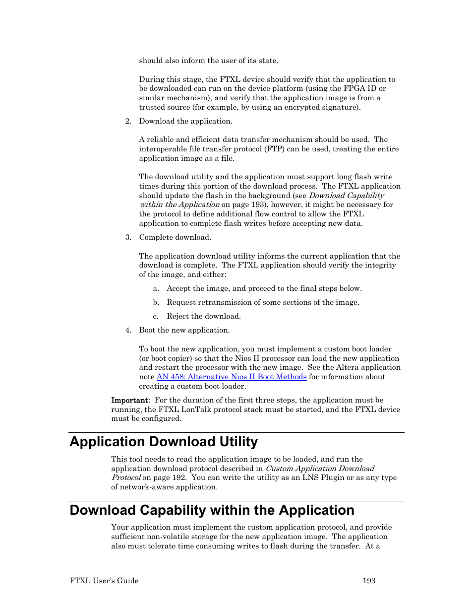 Application download utility, Download capability within the application | Echelon FTXL User Manual | Page 205 / 261