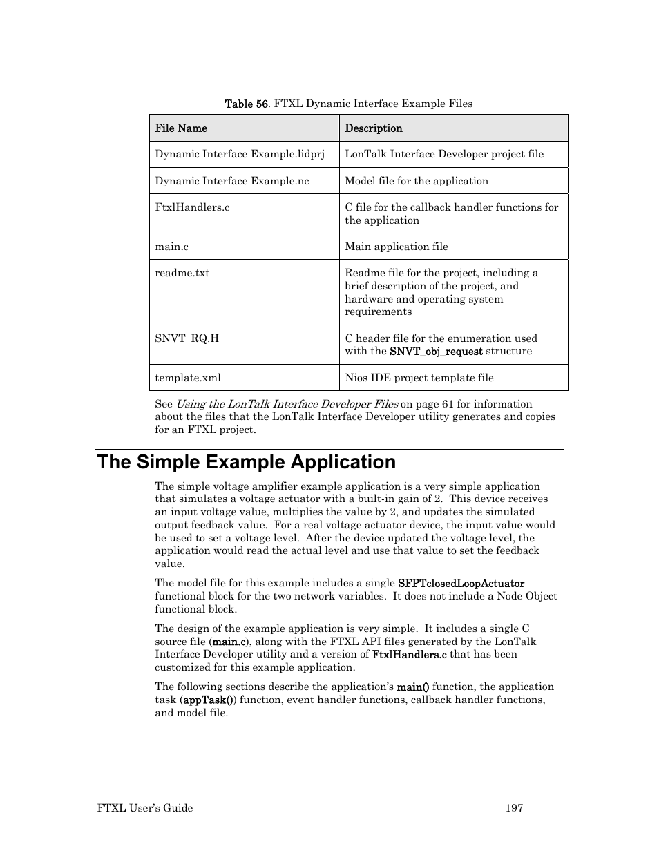 The simple example application | Echelon FTXL User Manual | Page 209 / 261