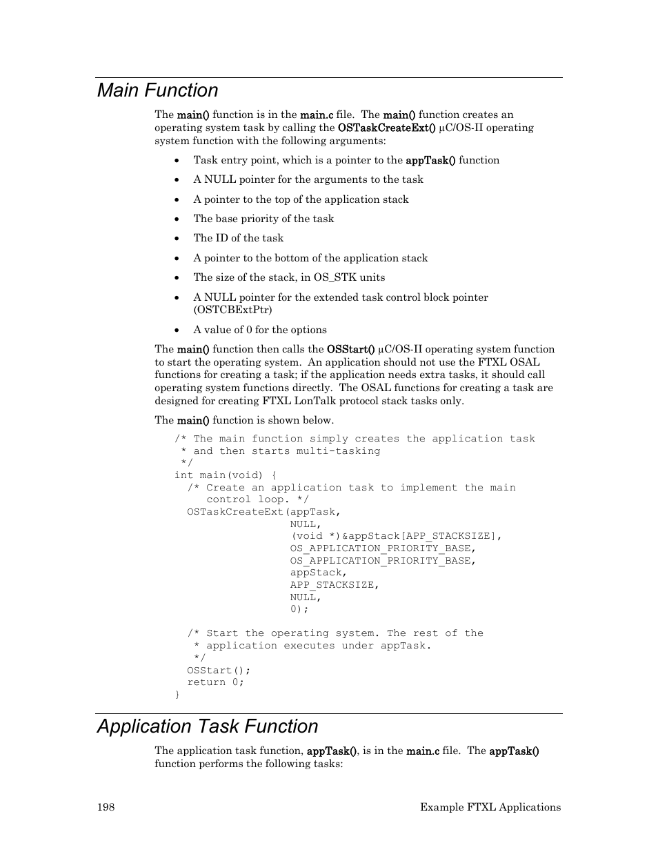 Main function, Application task function | Echelon FTXL User Manual | Page 210 / 261