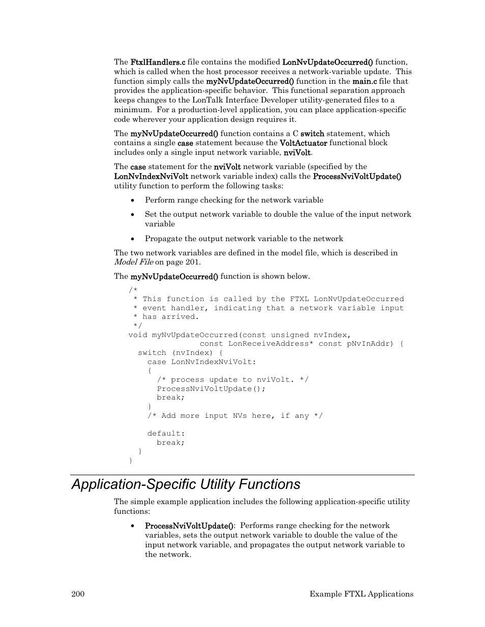 Application-specific utility functions | Echelon FTXL User Manual | Page 212 / 261