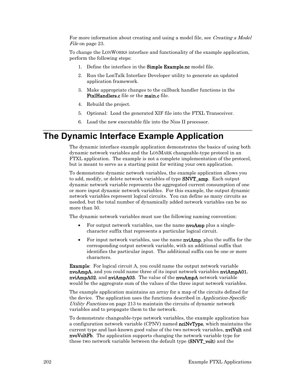 The dynamic interface example application | Echelon FTXL User Manual | Page 214 / 261