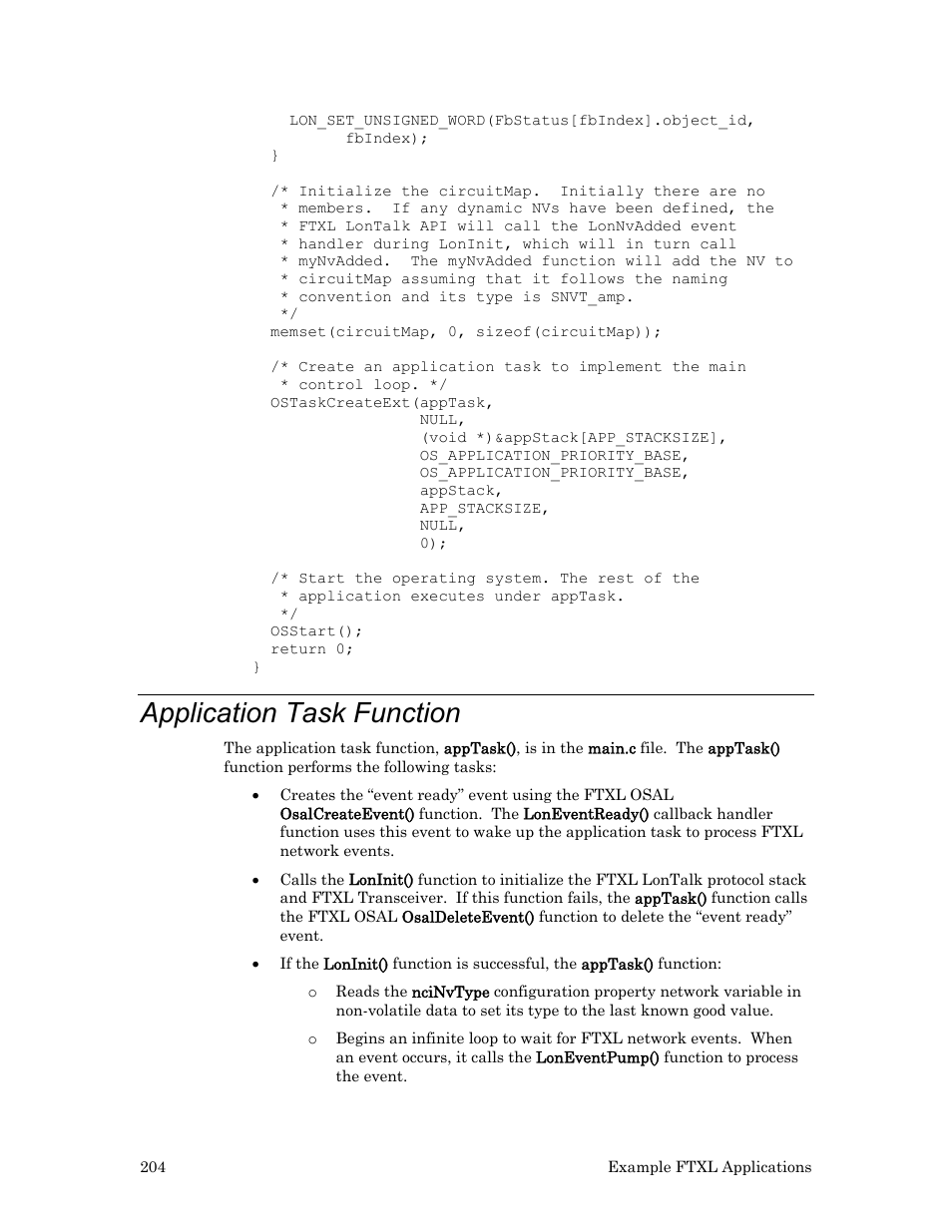 Application task function | Echelon FTXL User Manual | Page 216 / 261