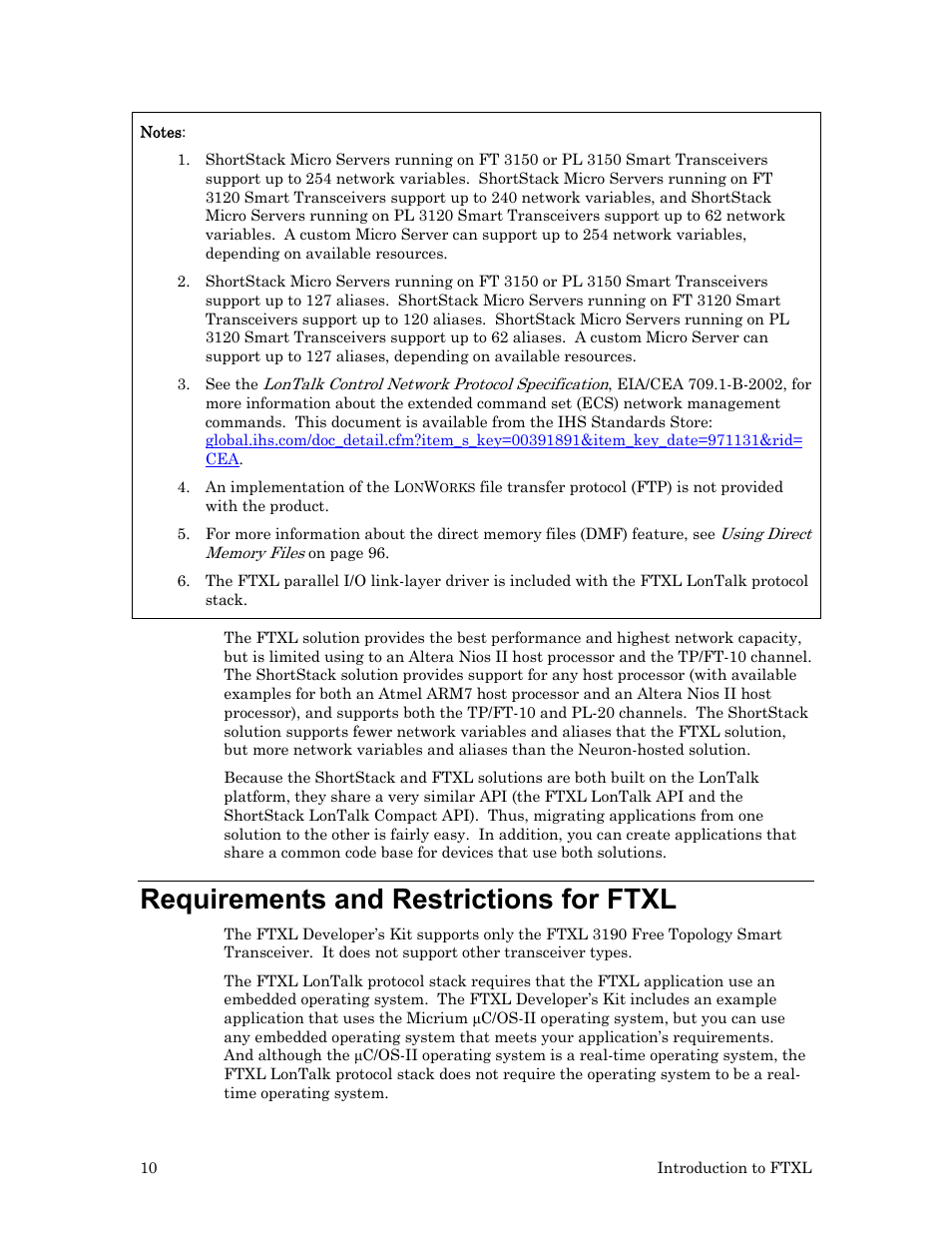 Requirements and restrictions for ftxl | Echelon FTXL User Manual | Page 22 / 261