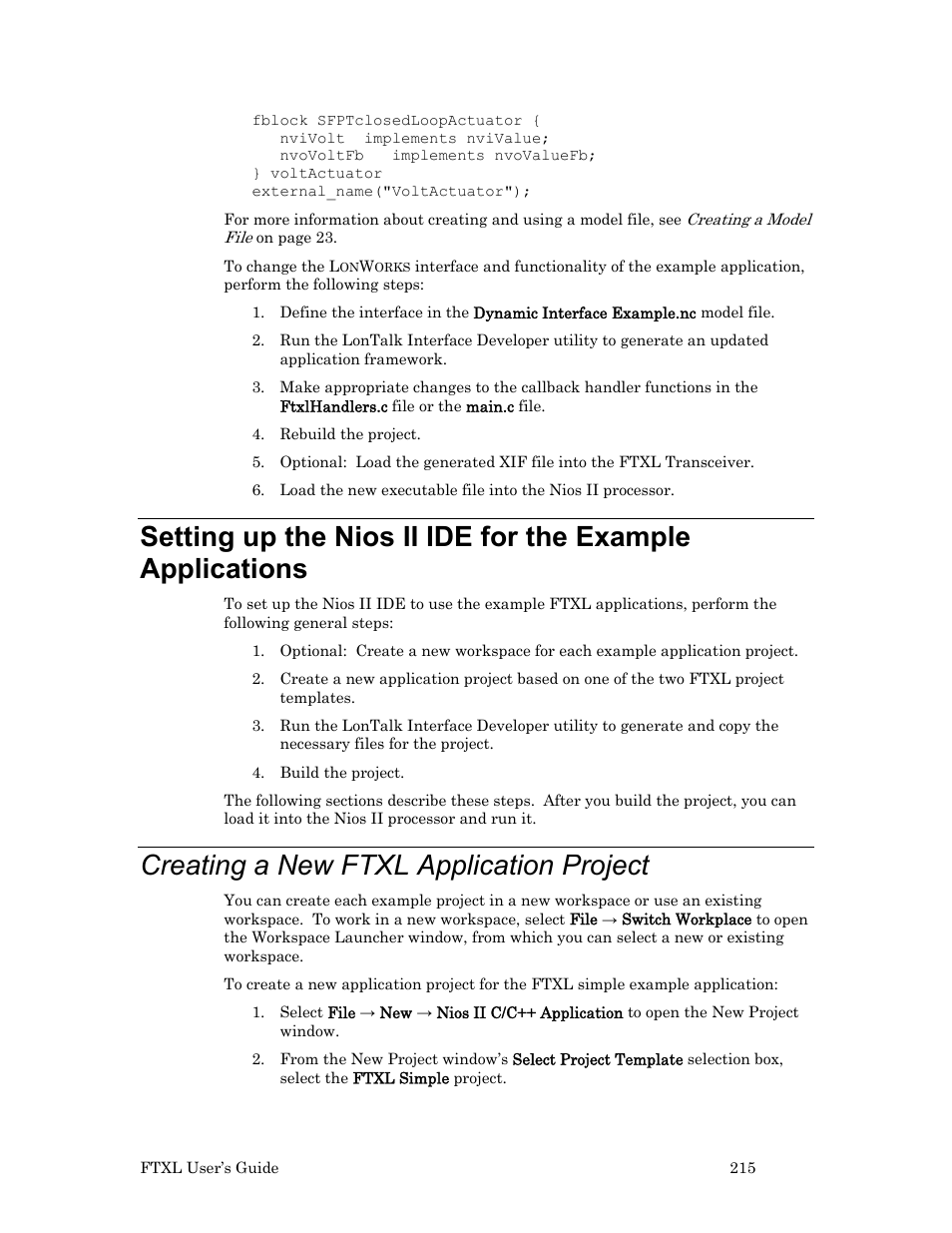 Creating a new ftxl application project | Echelon FTXL User Manual | Page 227 / 261