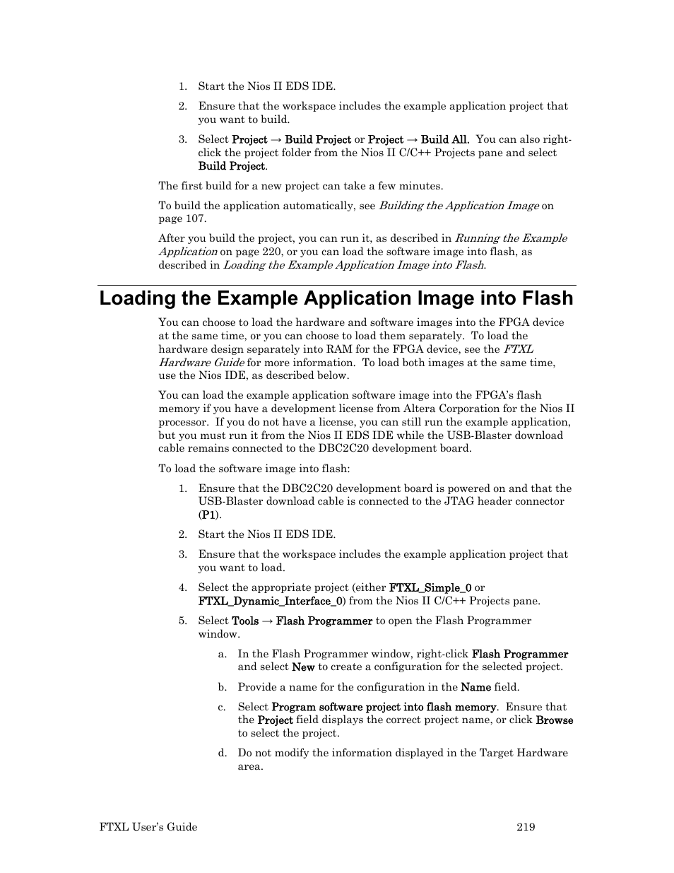 Loading the example application image into flash, Loading the, Example application image into flash | Echelon FTXL User Manual | Page 231 / 261