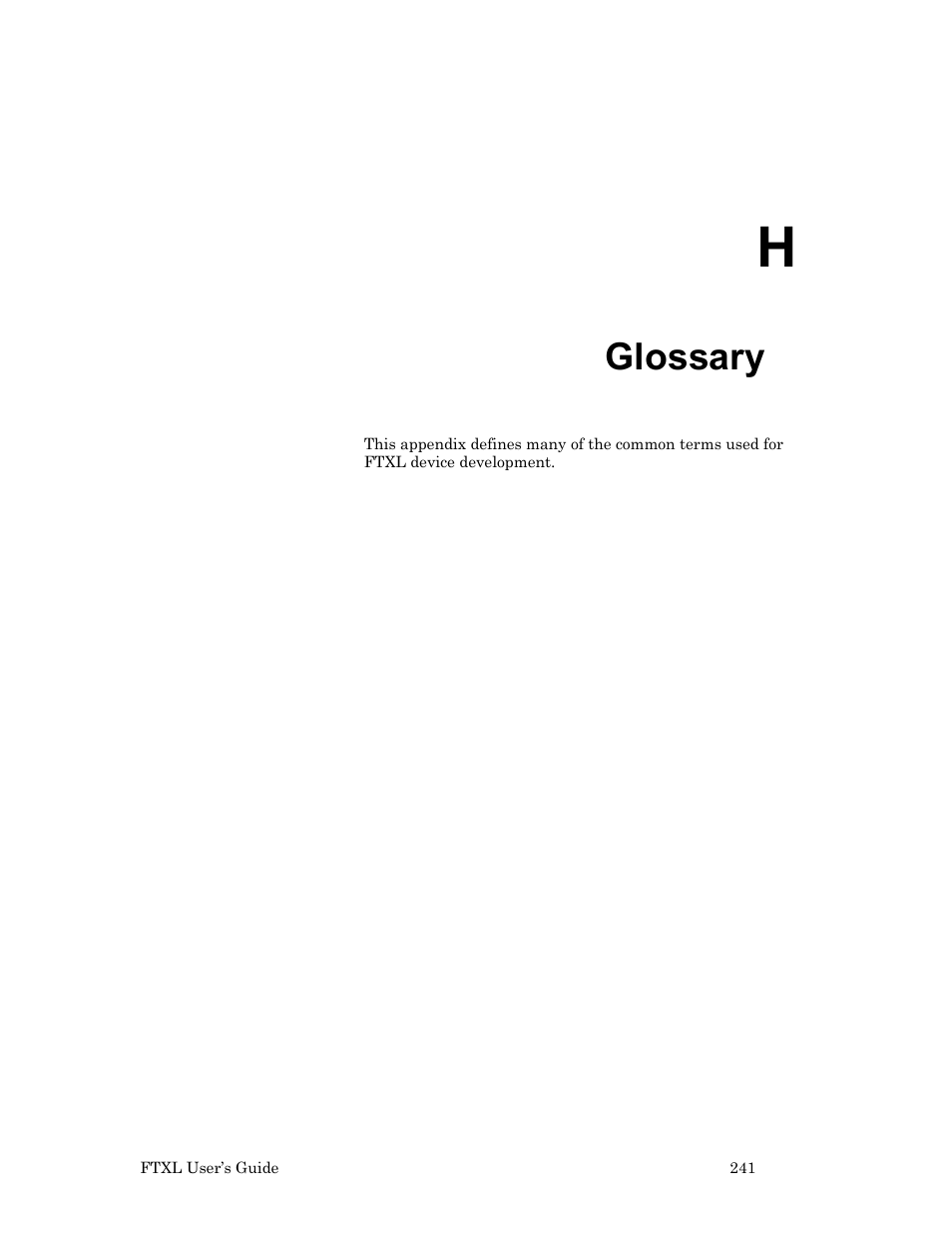 Glossary | Echelon FTXL User Manual | Page 253 / 261