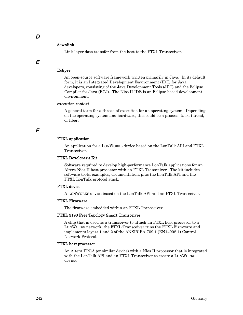 Echelon FTXL User Manual | Page 254 / 261