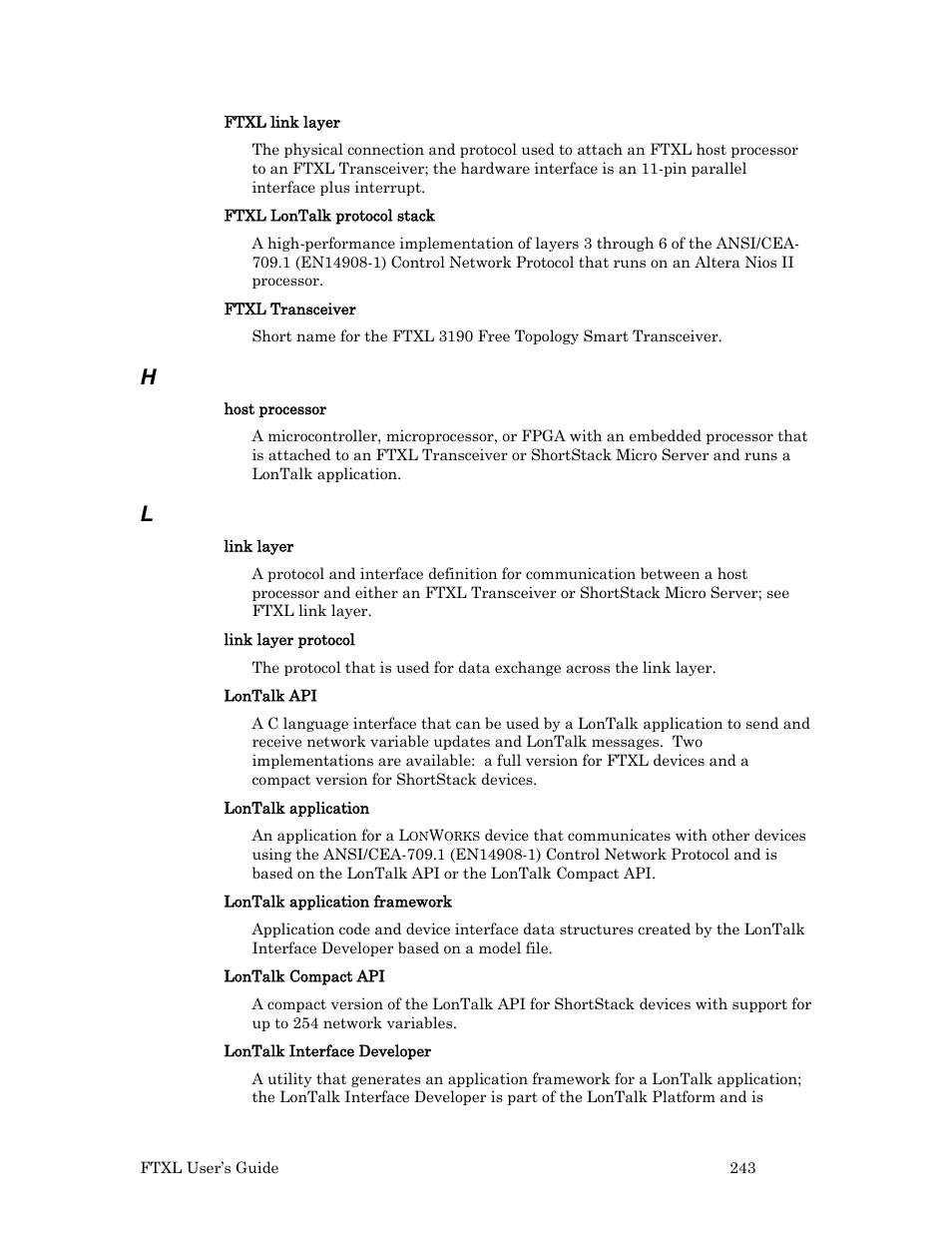 Echelon FTXL User Manual | Page 255 / 261