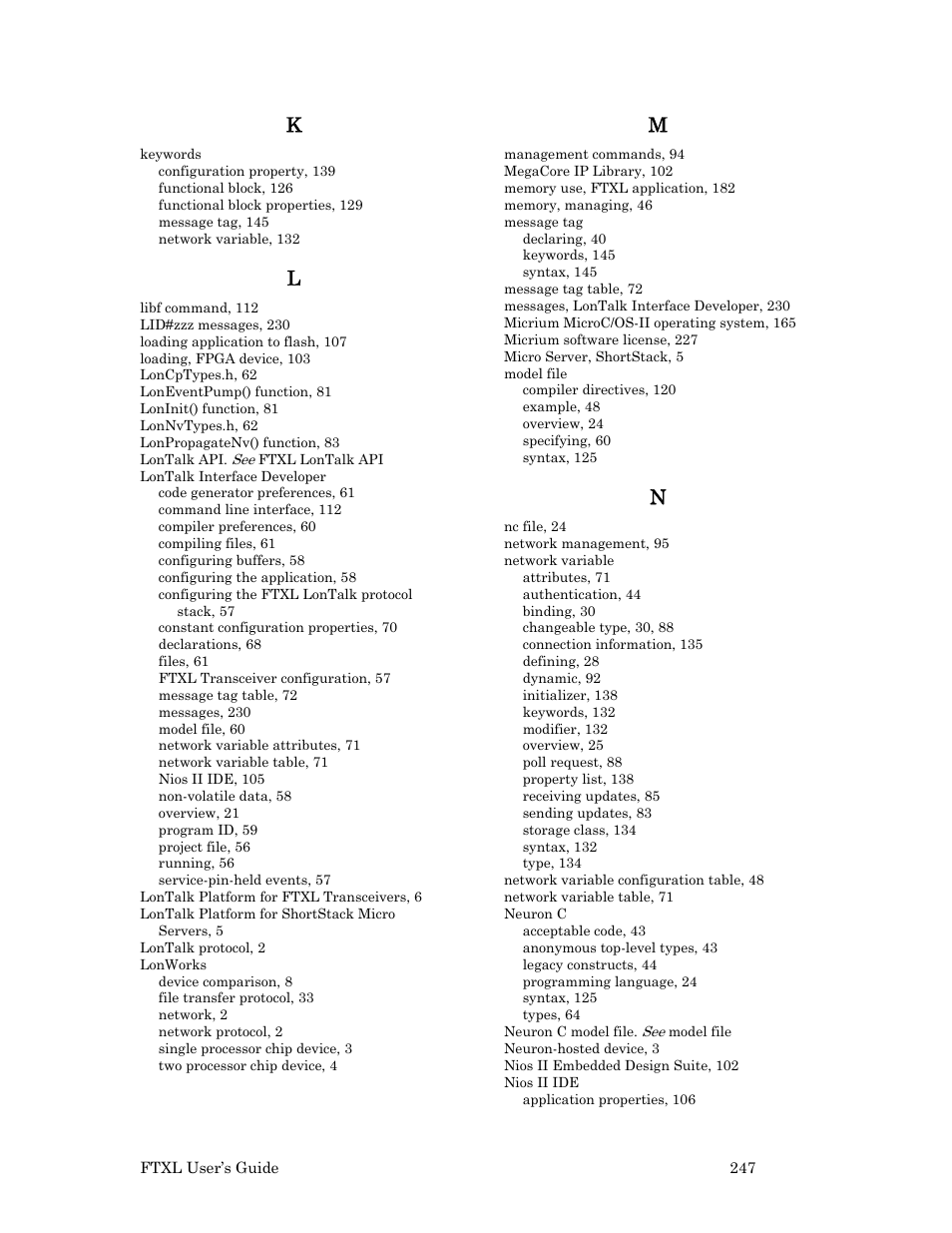 Echelon FTXL User Manual | Page 259 / 261