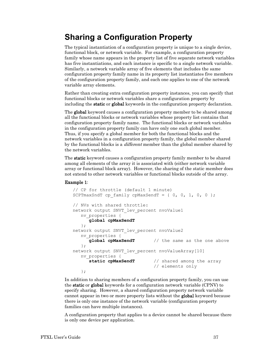 Sharing a configuration property | Echelon FTXL User Manual | Page 49 / 261