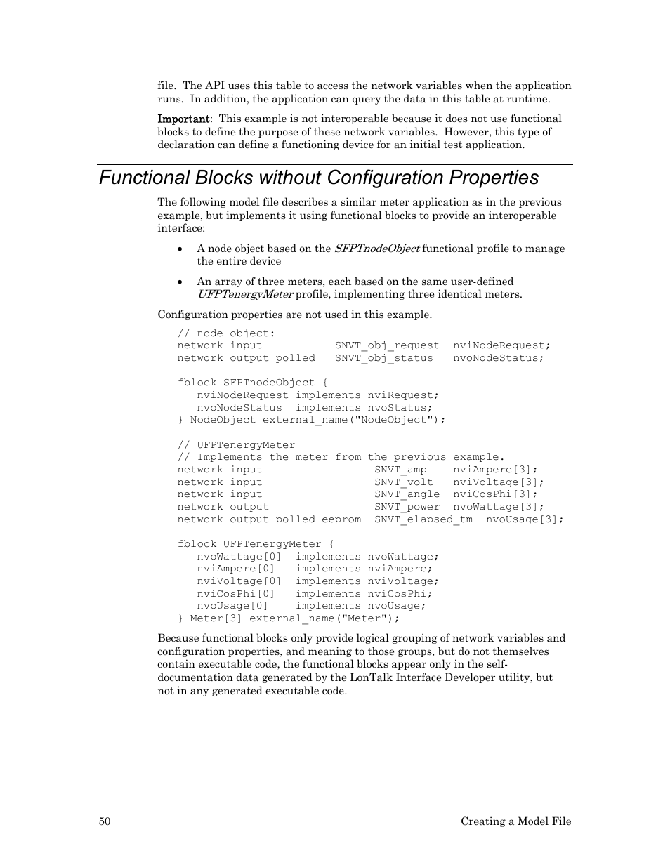 Functional blocks without configuration properties | Echelon FTXL User Manual | Page 62 / 261