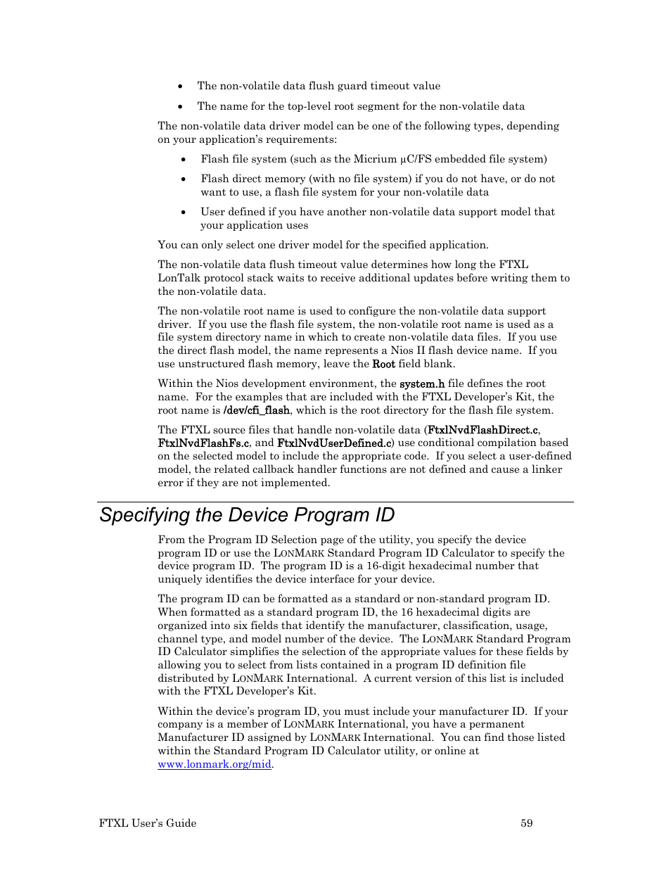 Specifying the device program id | Echelon FTXL User Manual | Page 71 / 261