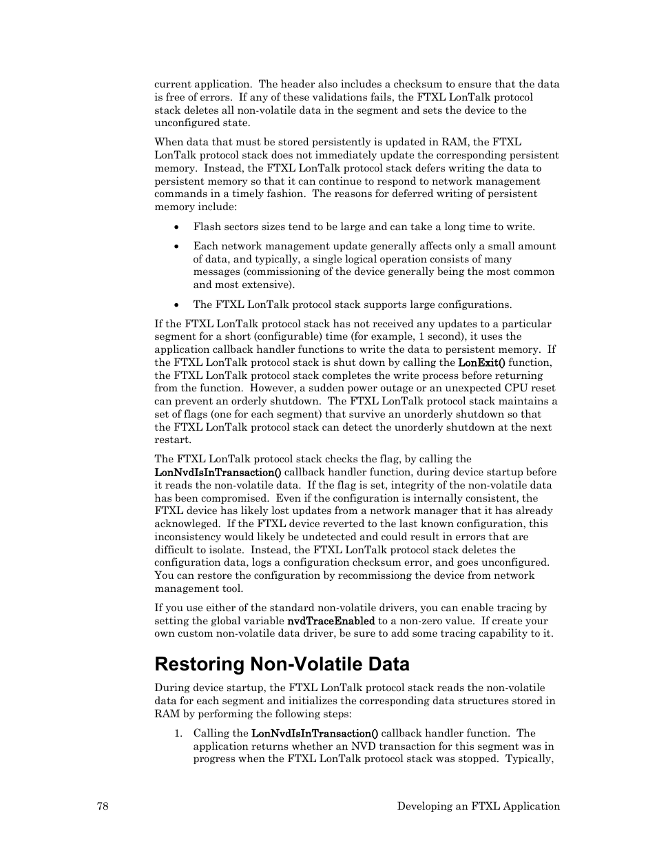 Restoring non-volatile data | Echelon FTXL User Manual | Page 90 / 261