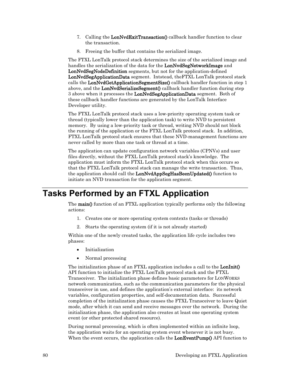 Tasks performed by an ftxl application | Echelon FTXL User Manual | Page 92 / 261