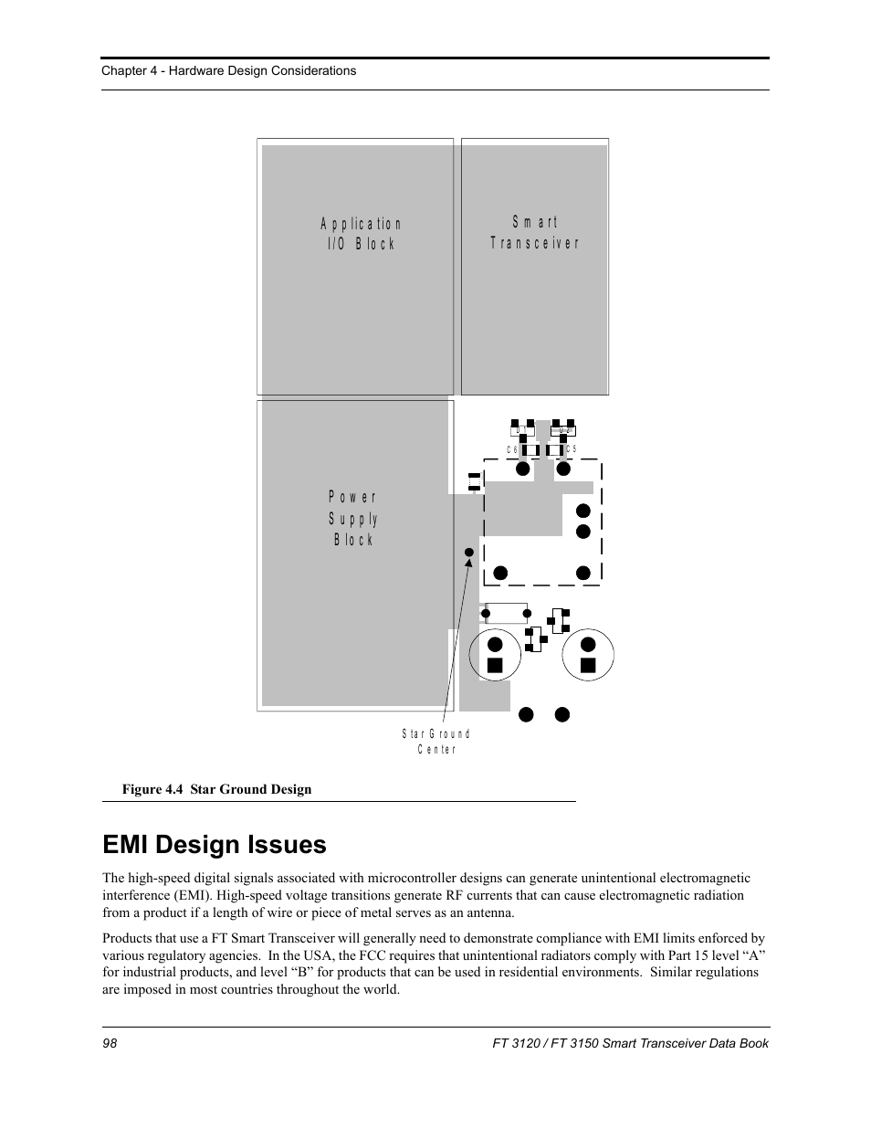 Emi design issues, Heme illustrated in figure 4.4 and discussed belo, Figure 4.4 | And 4.4. if | Echelon FT 3150 Smart Transceiver User Manual | Page 104 / 157