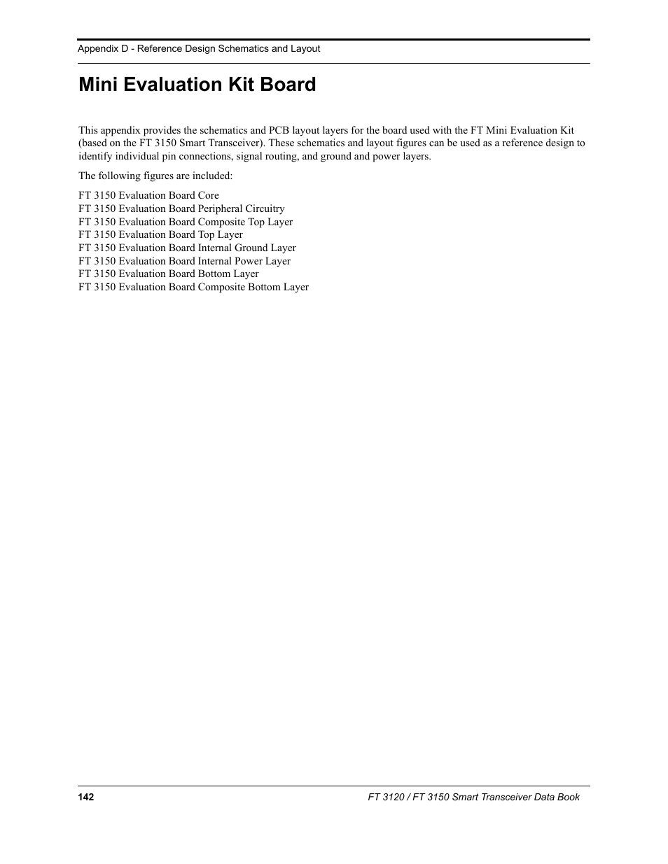 Mini evaluation kit board | Echelon FT 3150 Smart Transceiver User Manual | Page 148 / 157