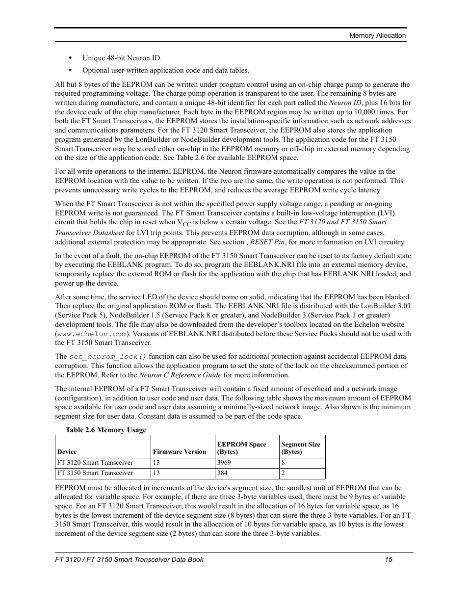 Echelon FT 3150 Smart Transceiver User Manual | Page 21 / 157