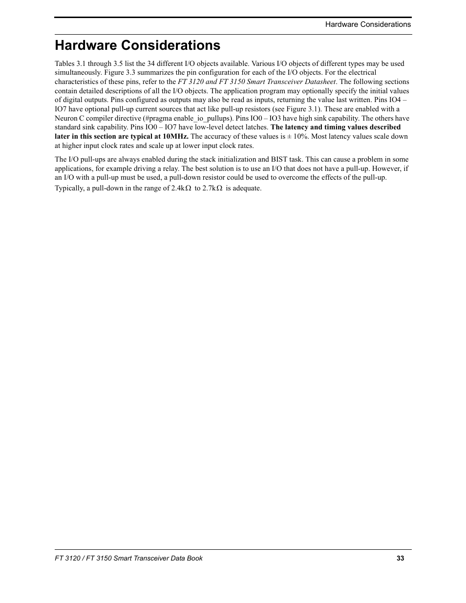 Hardware considerations | Echelon FT 3150 Smart Transceiver User Manual | Page 39 / 157