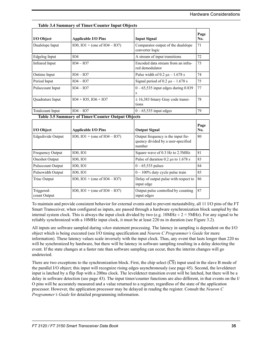 H 3.5 list the 34 | Echelon FT 3150 Smart Transceiver User Manual | Page 41 / 157