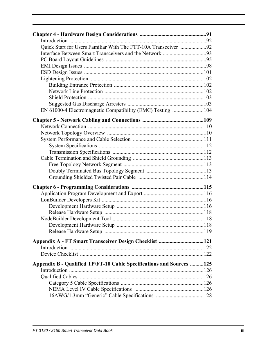 Echelon FT 3150 Smart Transceiver User Manual | Page 5 / 157