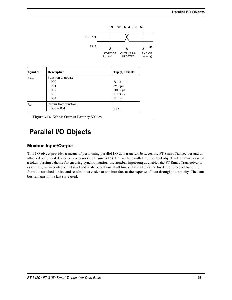Parallel i/o objects, Muxbus input/output | Echelon FT 3150 Smart Transceiver User Manual | Page 51 / 157