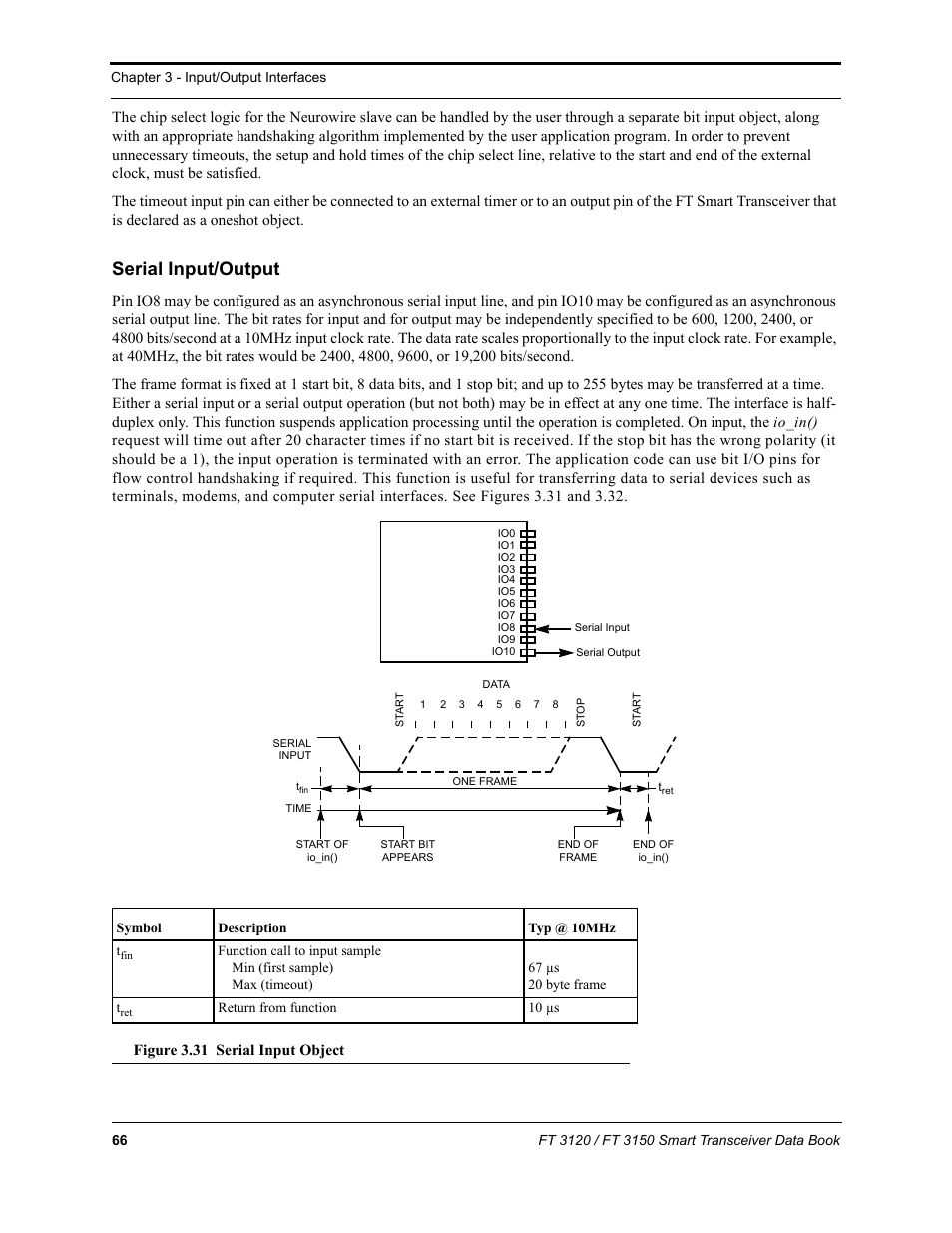 Serial input/output | Echelon FT 3150 Smart Transceiver User Manual | Page 72 / 157